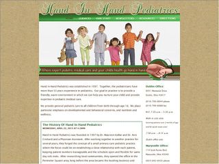 Web site www.handinhandpediatrics.com, Hand In Hand Pediatrics Inc
